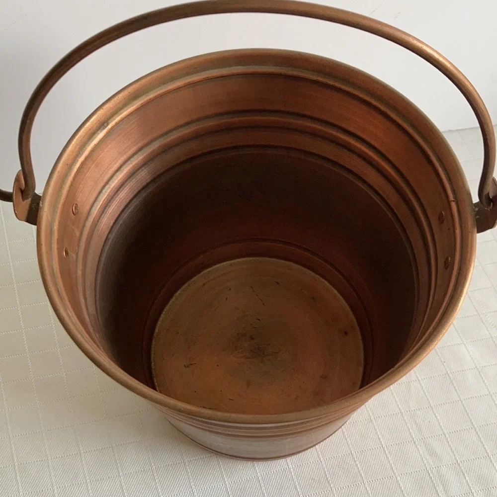 Smith & Hawken Copper hearthside bucket 2003 flower planter pot - Picture 3 of 10